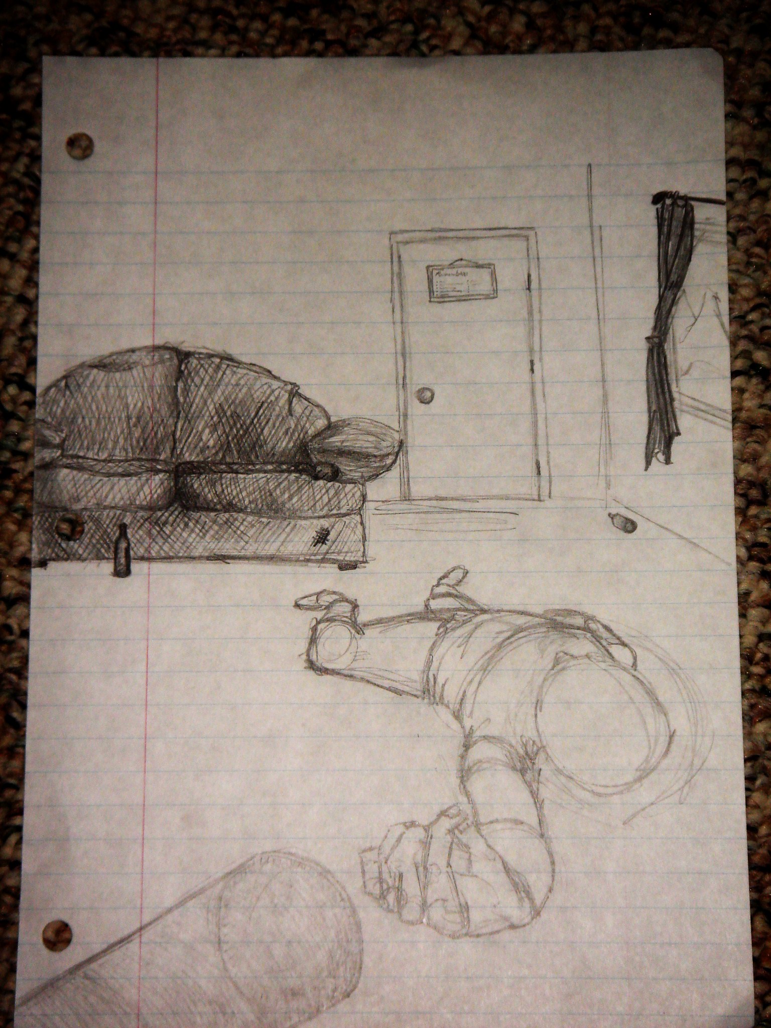 pencil on lined paper (circa 2010)